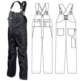 Зимний полукомбинезон 42B-TWILL-90 на стеганой подкладке