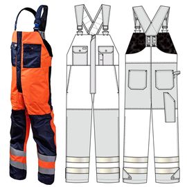 Зимний полукомбинезон дорожника 43A-TWILL-14/77 на подкладке из искусственного меха