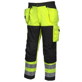 Брюки рабочие летние мужские сигнальные желто-черные 2132-P155-71/90 для дорожных рабочих
