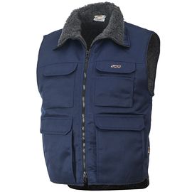 Жилет рабочий утеплённый 515T-BEVR-15 на подкладке из искусственного меха, вид спереди