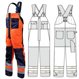 Зимний полукомбинезон дорожника 43AC-TWILL-15/77 на стеганой подкладке