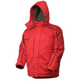 Зимняя укороченная красная куртка пилот (бомбер) 622S-TWILL-80