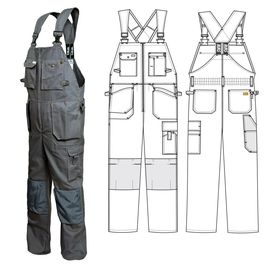 Летний полукомбинезон 51T-FU-555 из хлопка FU (375 г/кв. м) с наколенниками