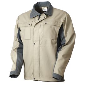 Летняя рабочая бежевая мужская куртка 374M-CY-05/55 из плотной износостойкой смесовой ткани