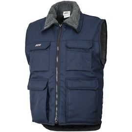 Жилет рабочий утеплённый 515T-KS-15 на подкладке из искусственного меха, вид спереди