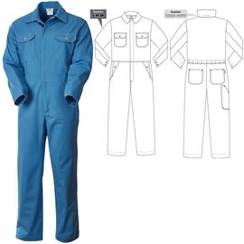 Рабочий летний мужской комбинезон 830-P154-12 голубого цвета из износостойкой смесовой ткани