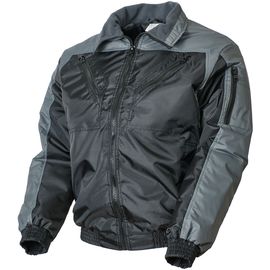 Демисезонная укороченная двухцветная чёрная/серая куртка SWW  пилот (бомбер) 456NU(442NU)-TASLAN-90/55 из прочного износостойкого полотна в розницу и оптом