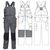 Полукомбинезон рабочий летний тёмно-серый 51-2-P154-58 из смесовой ткани с наколенниками и 12 карманами