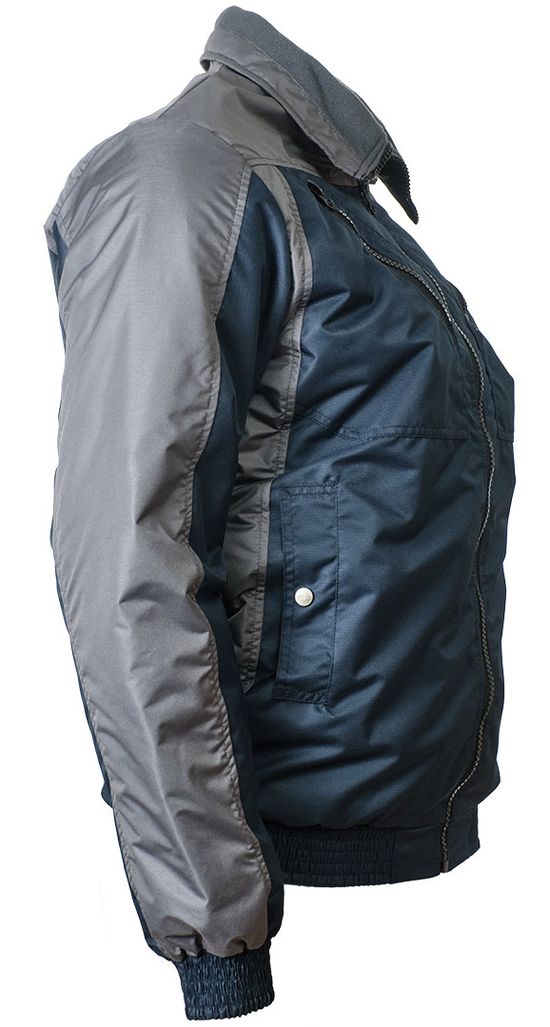 Демисезонная укороченная двухцветная синяя/серая куртка SWW  пилот (бомбер) 456NU(442NU)-TASLAN-15/55 из прочного износостойкого полотна, вид справа