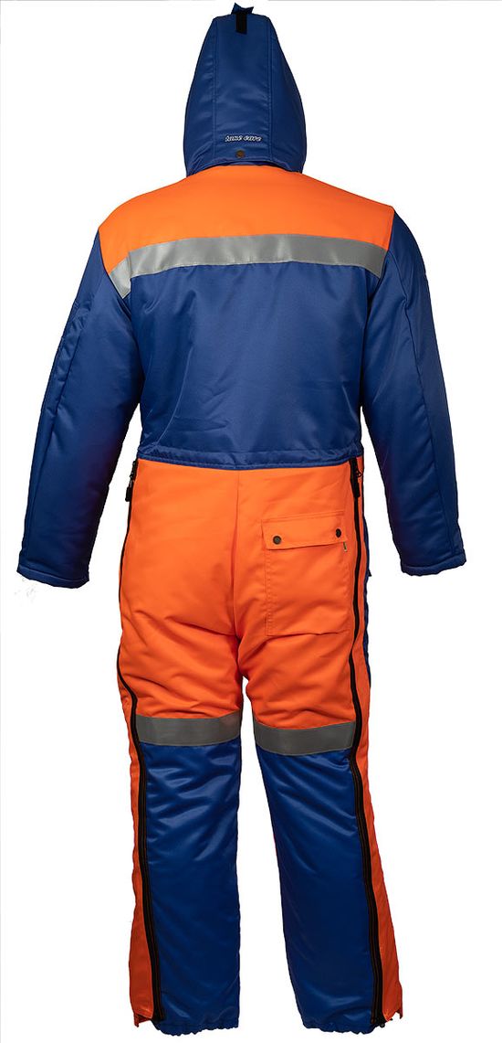 Зимний экстремальный комбинезон с капюшоном  8831F-PP-13/77  с трёхслойным утеплителем для зимней рыбалки и покатушек на снегоходе, вид сзади