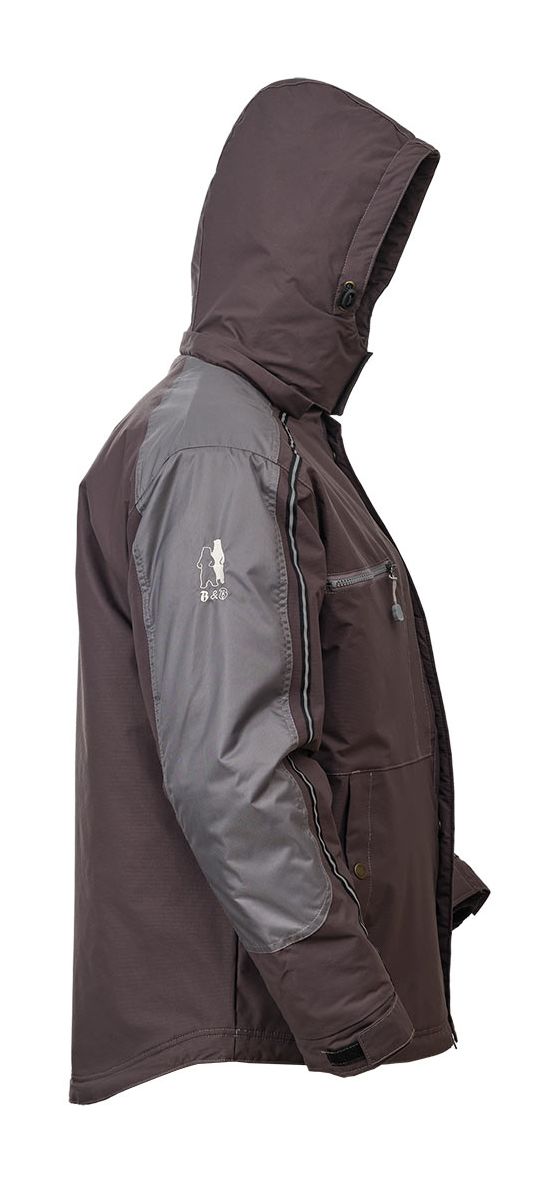 Зимняя серая укороченная куртка пилот (бомбер) 622S-TWILL-55, вид справа