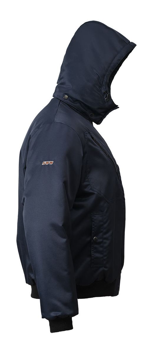 Зимняя куртка  укороченная (пилот) 442KC-TWILL-15 на стеганой подкладке, вид справа