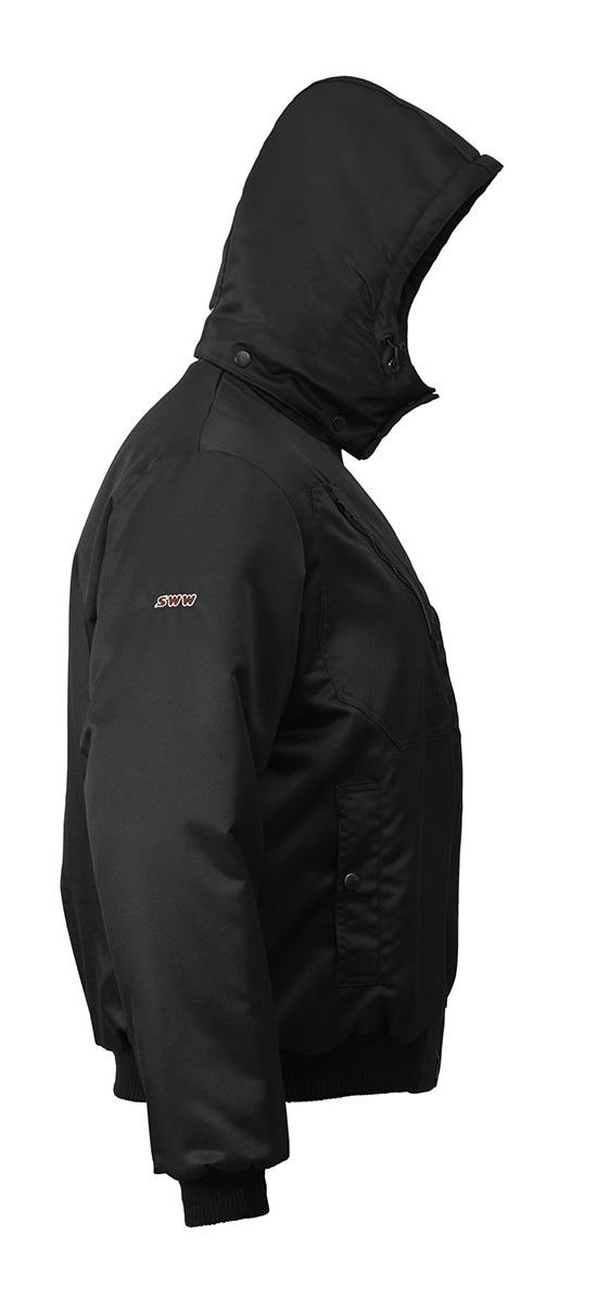 Зимняя куртка  укороченная пилот (бомбер) 442KC-TWILL FT-90 (вид спереди) на стеганой подкладке, вид справа