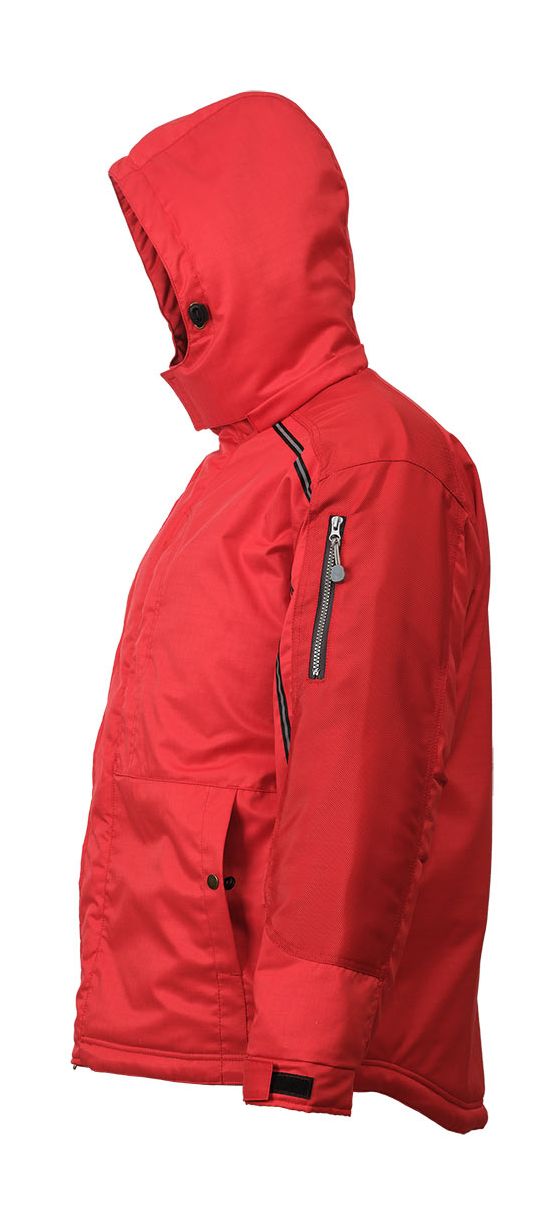 Зимняя укороченная красная куртка пилот (бомбер) 622S-TWILL-80, вид слева