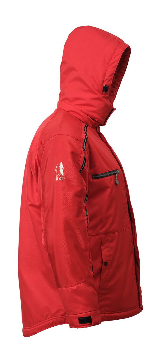 Зимняя укороченная красная куртка пилот (бомбер) 622S-TWILL-80, вид справа