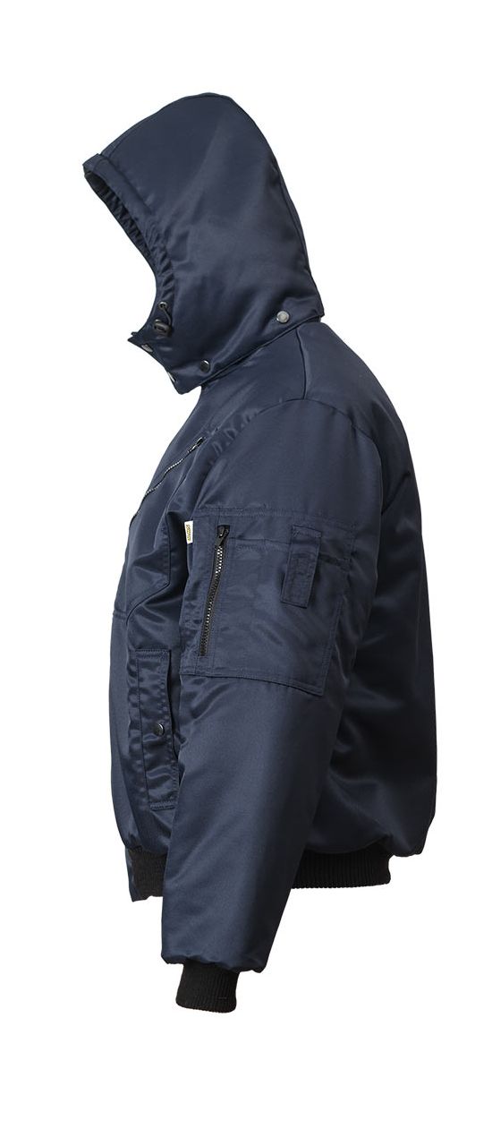 Зимняя куртка  укороченная (пилот) 442KC-TWILL-15 на стеганой подкладке, вид слева