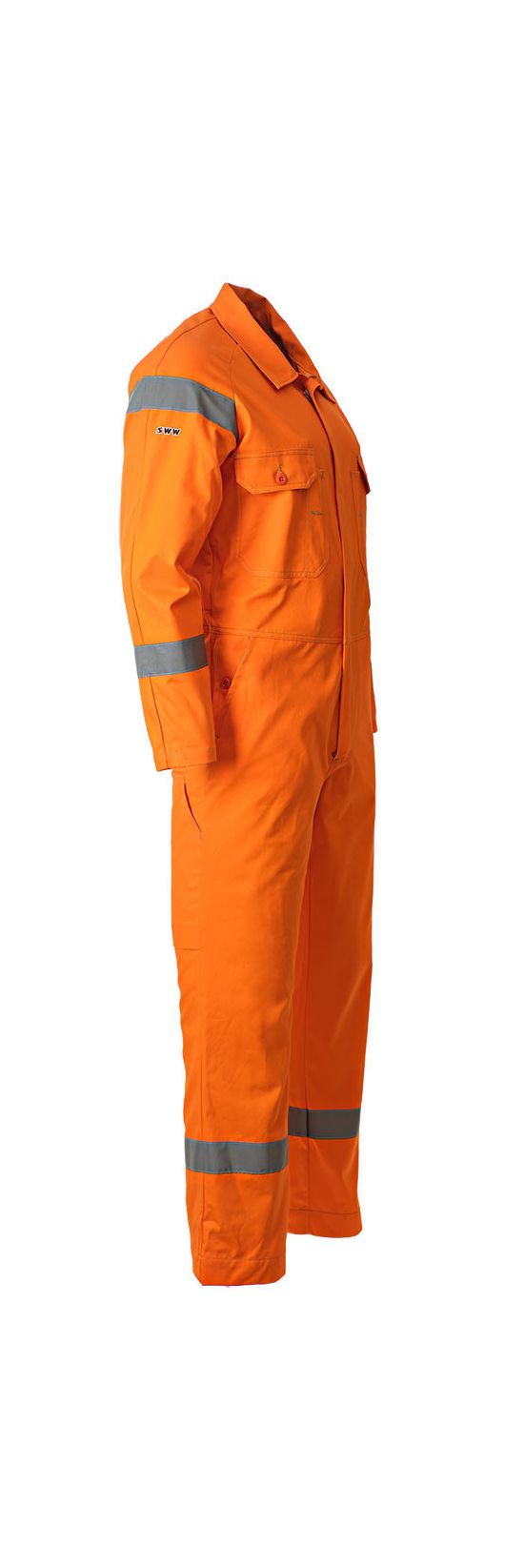 Оранжевый рабочий летний мужской комбинезон 827R-MU-75 из хлопка, вид справа
