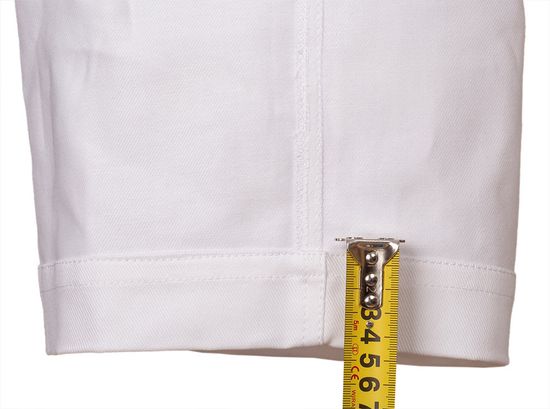 Полукомбинезон рабочий летний белый 51M-2-EASN-00/55 из плотного хлопка с наколенниками и 13 карманами, широкая подгибка низа