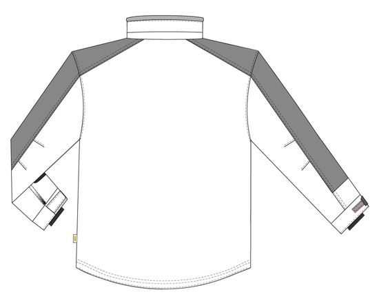 Зимняя укороченная куртка пилот (бомбер) 622S-TWILL-80 на комбинированной подкладке, эскиз, вид сзади