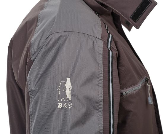 Зимняя серая укороченная куртка пилот (бомбер) 622S-TWILL-55, вышивка на правом рукаве