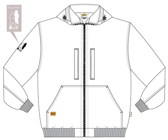 Летняя ветровка 475T-CAN-90, эскиз, вид спереди