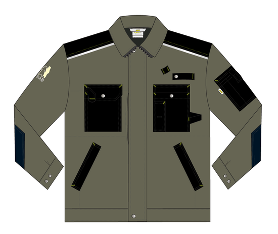 рабочую куртку 640K-CAN-7/90 из износостойкой смесовой ткани, эскиз, вид спереди