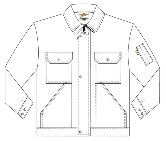 Летняя куртка  471T-P154-555 из смесовой ткани, эскиз, вид спереди