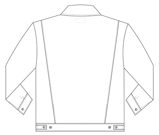 Летняя куртка  471T-P154-15 из смесовой ткани, эскиз, вид сзади