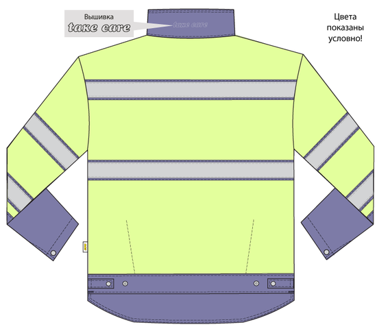 Летняя куртка  дорожника 4391N-P154-15/71 из смесовой ткани, эскиз, вид сзади