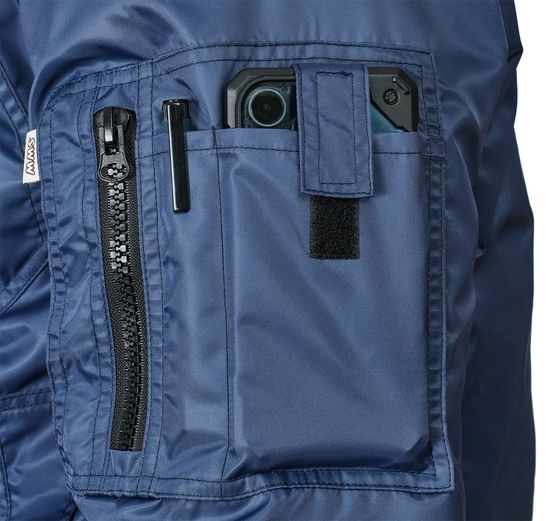 Зимняя куртка  укороченная (пилот) 456C(442C)-TWILL-14 на стеганой подкладке, карман на рукаве