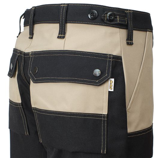 Летние рабочие двухцветные брюки из смесовой ткани 250K-CY-6/90, задний карман, шлейка для регулировки пояса