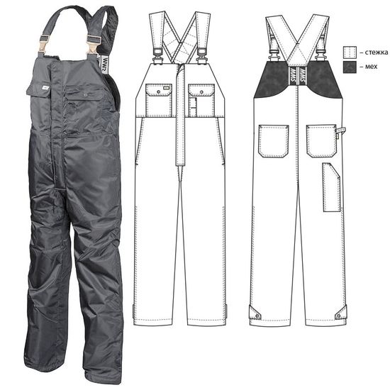 Зимний полукомбинезон 42A-TWILL-55 на подкладке из искусственного меха