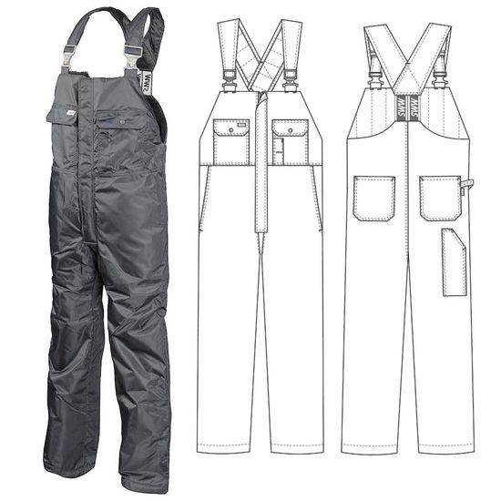 Зимний полукомбинезон 42B-TWILL-55 на стеганой подкладке