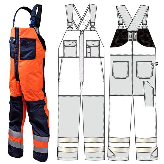 Зимний полукомбинезон дорожника 43A-TWILL-14/77 на подкладке из искусственного меха