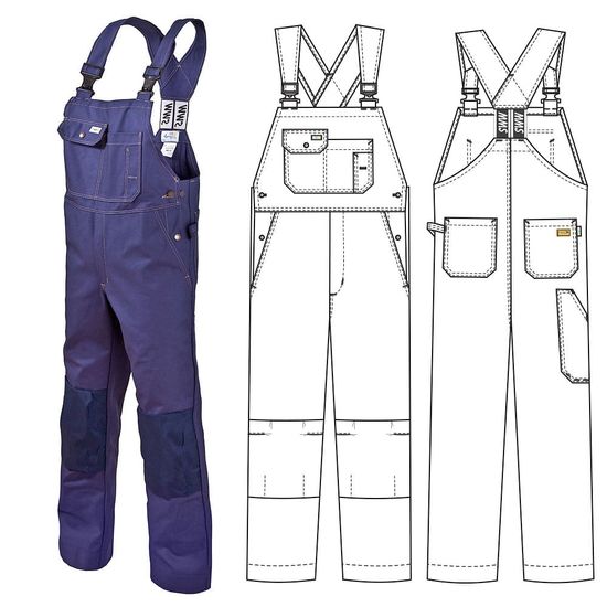 Летний полукомбинезон 71KA-FAS-14 из хлопка FAS (360 г/кв. м) с наколенниками