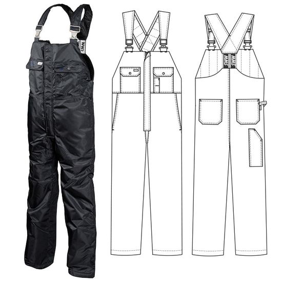 Зимний полукомбинезон 42B-TWILL FT-90 на стеганой подкладке