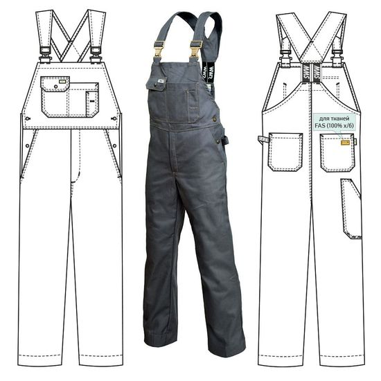 Летний полукомбинезон 71T-FU-55 из хлопка FU (375 г/кв. м)