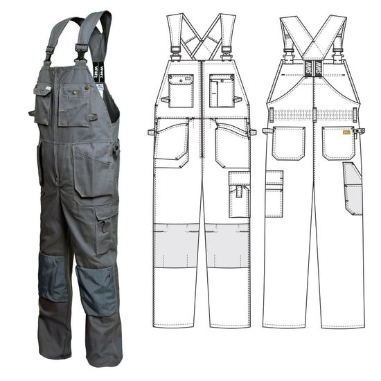 Летний полукомбинезон 51T-FU-55 из хлопка FU (375 г/кв. м) с наколенниками