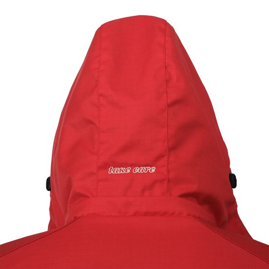 Зимняя укороченная красная куртка пилот (бомбер) 622S-TWILL-80, вышивка на капюшоне