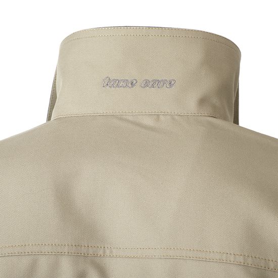 Летняя рабочая бежевая мужская куртка 374M-CY-05/55 из плотной износостойкой смесовой ткани, вышивка take care