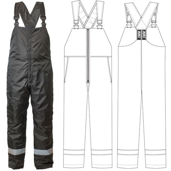 Зимний мужской полукомбинезон на стеганой подкладке 42MD-Taslan-90