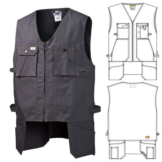 Летний жилет-разгрузка 511TT-FU-55 из стопроцентного износостойкого плотного хлопка FU (375 граммов на квадратный метр)
