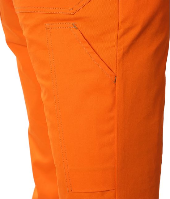 Оранжевый рабочий летний мужской комбинезон 827R-MU-75 из хлопка, карман для инструмента на бедре