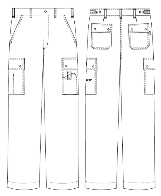 Летние брюки 233T-P154-555 из смесовой ткани, эскиз