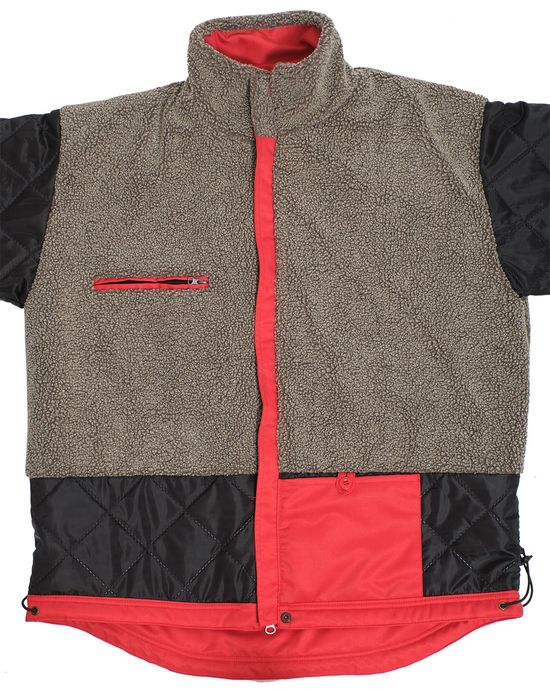 Зимняя укороченная красная куртка пилот (бомбер) 622S-TWILL-80, изнанка