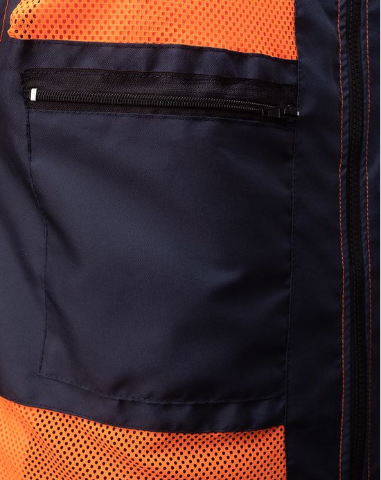 Жилет сигнальный оранжевый на подкладке из сетки 526-BT-77/14, внутренний карман