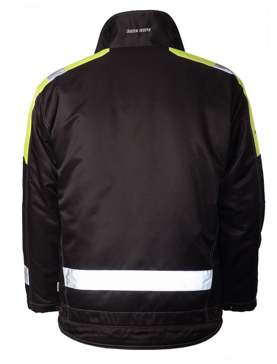 Куртка рабочая мужская зимняя двухцветная 634K-PP-90/71 с удлинённой спинкой на стеганой подкладке, вид сзади