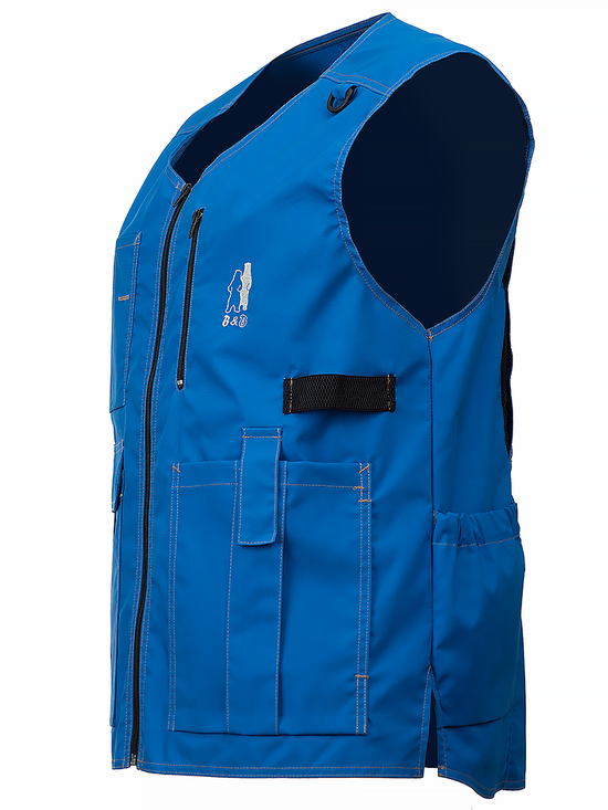 Летний жилет садовода 511C-P159-13 с девятью карманами, вид слева