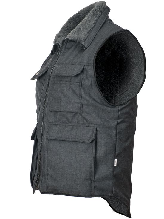 Жилет рабочий утеплённый 515T-KS-59 на подкладке из искусственного меха, вид слева
