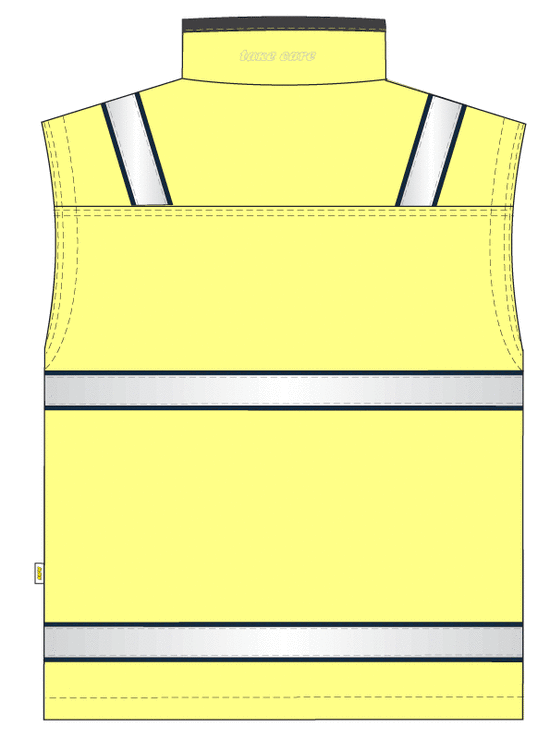 Жилет сигнальный на подкладке из сетки 526-BT-71/90, эскиз, вид сзади